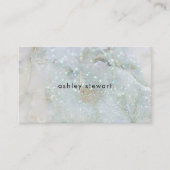Moderner weißer Marmor Silberner Glitzer iridescen Visitenkarte (Vorderseite)