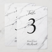Moderner weißer Marmor| Tischnummern (Vorne/Hinten)