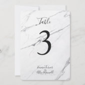 Moderner weißer Marmor| Tischnummern (Vorderseite)