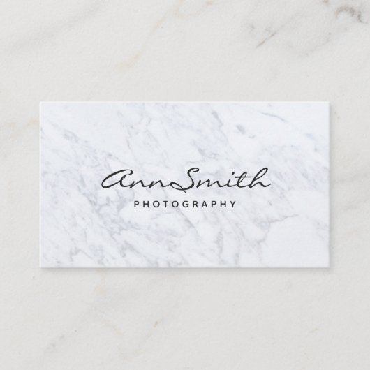 Moderner weißer Marmor Visitenkarte (Vorderseite)