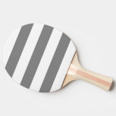 Moderner weißer, mittelgrauer Streifen Tischtennis Schläger (Seitenansicht)