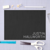 Moderner weißer Name auf schwarz Seidenpapier (Handwerk)