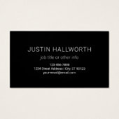 Moderner weißer Name oder anderer Text auf schwarz (Rückseite)