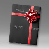 Moderner weißer Name oder anderer Text auf schwarz Geschenkpapier