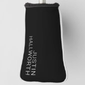 Moderner weißer Name oder anderer Text auf schwarz Golf Headcover (Rotieren 90)