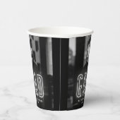 Moderner Weißer Neon Abschluss Pappbecher (Rechts)