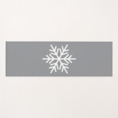 Moderner weißer nordischer Schneeflocken Grau Hint Yogamatte (Vorderseite (Horizontal))