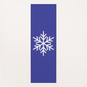 Moderner weißer nordischer Schneeflocken Tief blau Yogamatte (Vorderseite)