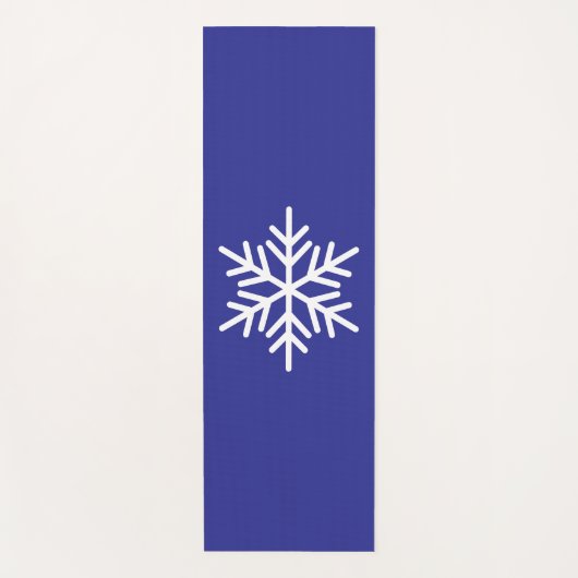 Moderner weißer nordischer Schneeflocken Tief blau Yogamatte (Vorderseite)