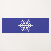 Moderner weißer nordischer Schneeflocken Tief blau Yogamatte (Vorderseite (Horizontal))