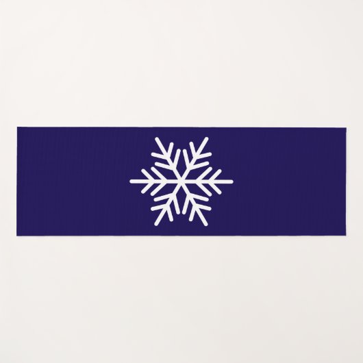 Moderner weißer nordischer Schneeflocken Tiefer de Yogamatte (Vorderseite (Horizontal))