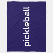 Moderner weißer PICKLEBALL-Text auf tiefblauem Nav Fleecedecke (Vorderseite)