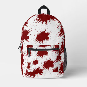 Moderner weißer Rucksack mit tiefrotem Spritzer