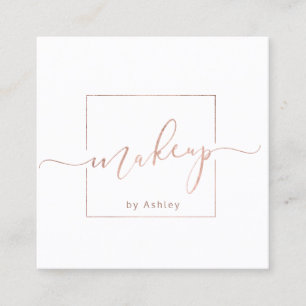 Moderner weißer schicker Minimalist Make-up Quadratische Visitenkarte