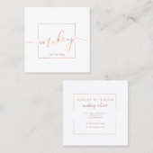 Moderner weißer schicker Minimalist Make-up Quadratische Visitenkarte (Vorne/Hinten)