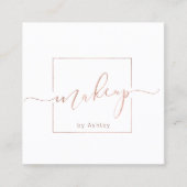 Moderner weißer schicker Minimalist Make-up Quadratische Visitenkarte (Vorderseite)