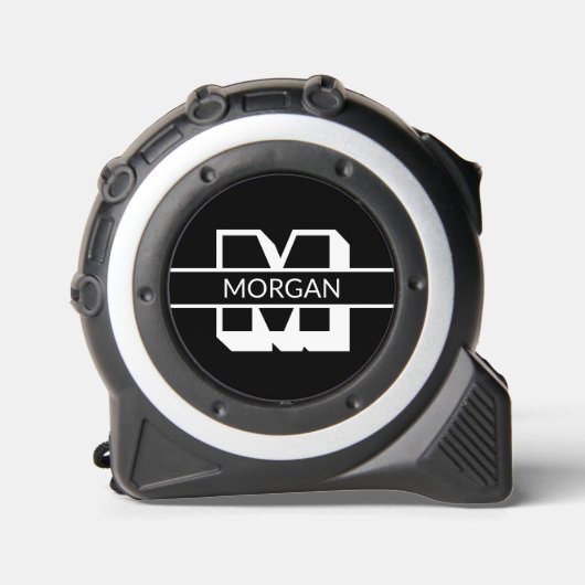 Moderner, weißer schwarzer, fett formatierter Anfa Maßband (Vorderseite)