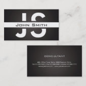 Moderner, weißer, schwarzer Leinenhintergrund in M Visitenkarte (Vorne/Hinten)