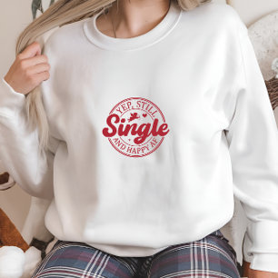 Moderner Weißer Single und Happy Print Sweatshirt