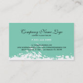 Moderner, weißer und mintgrüner Grunge Streifen Visitenkarte (Rückseite)