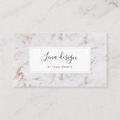 Moderner weißer und rosa Marmor Visitenkarte (Vorderseite)