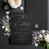 Moderner weißer und schwarzer einfacher QR-CODE fü Einladung