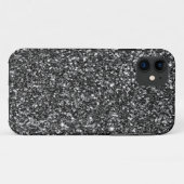 Moderner weißer und schwarzer Glitzer Case-Mate iPhone Hülle (Rückseite (Horizontal))
