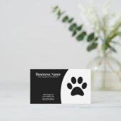 Moderner weißer und schwarzer Pfoten - Hund laufen Visitenkarte (Stehend Vorderseite)