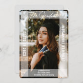 Moderner weißer Vellum Foto Abschluss Ankündigung (Vorne/Hinten)