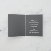 Moderner weißer Weihnachtsbaum Feiertagskarte (Innenseite)