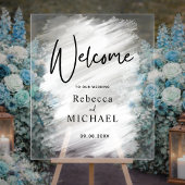 Moderner, weißgestrichener Hochzeitsempfang Acrylschild