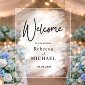 Moderner, weißgestrichener Hochzeitsempfang Acrylschild