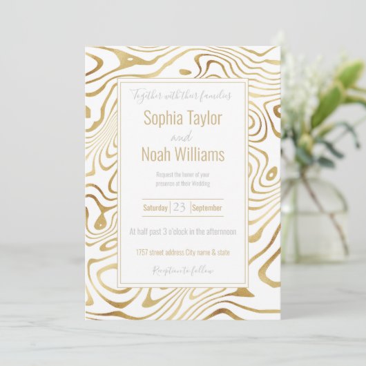 Moderner Weißgoldmarmor Abstrakt (Stehend Vorderseite)