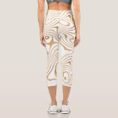 Moderner Weißgoldmarmor Abstrakt Capri Leggings (Rückseite)