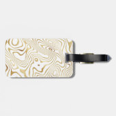 Moderner Weißgoldmarmor Abstrakt Gepäckanhänger (Rückseite horizontal)