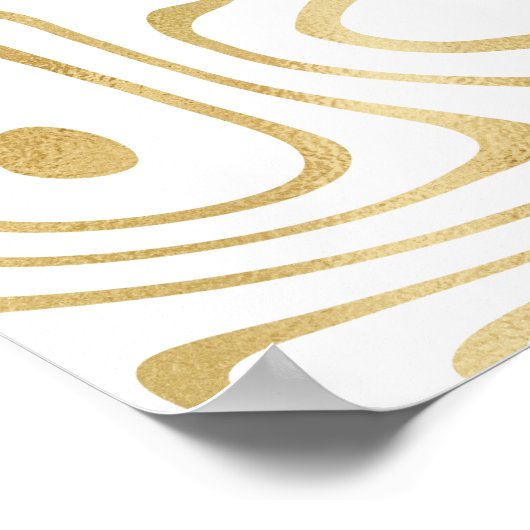 Moderner Weißgoldmarmor Abstrakt Poster (Ecke)