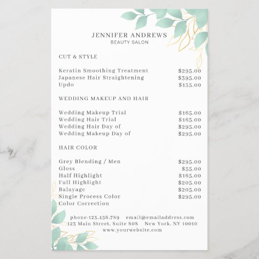 Moderner, Weißgrün Leafy Flyer (Vorne)