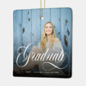 Moderner Weißkalligraphie-Foto-Abschluss Keramikornament (Links)