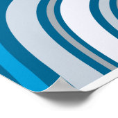 Moderner welliger blauer und grauer abstrakter Pos Poster (Ecke)