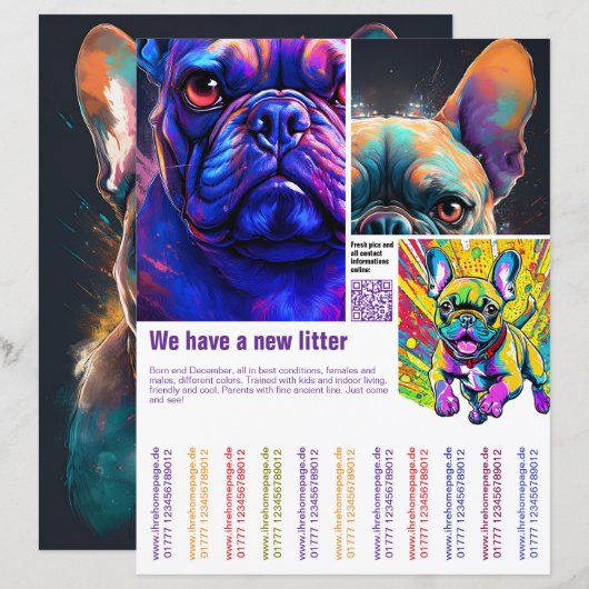 moderner Welpen-QR-Code personalisiert (Vorne/Hinten)
