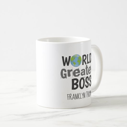 Moderner Weltbester Boss Personalisiert Kaffeetasse (VorderseiteRechts)