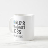 Moderner Weltbester Boss Personalisiert Kaffeetasse (Vorderseite Links)