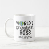 Moderner Weltbester Boss Personalisiert Kaffeetasse (Links)