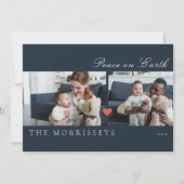 Moderner Weltfrieden Script 3 Foto Feiertagskarte (Vorderseite)