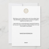 Moderner Weltfrieden Weißtext Notar Foto Feiertagskarte (Rückseite)