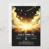 Moderner Weltraum Celestial Digital Birthday Einladung (Vorderseite)