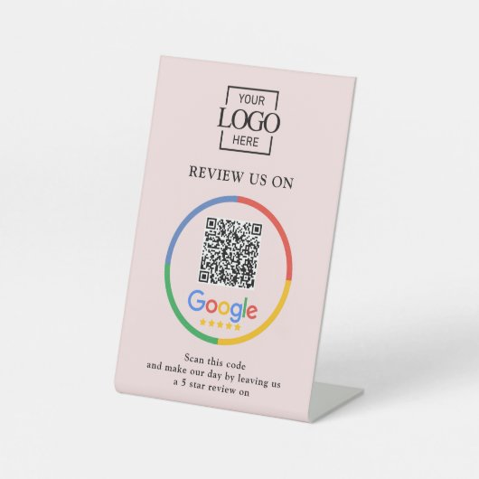 Moderner Werbe-Google-Reviews-QR-Code für Unterneh Sockelschild (Vorderseite)