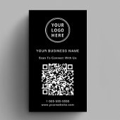 Moderner Werbe-Logo-QR-Code Schwarz Visitenkarte
