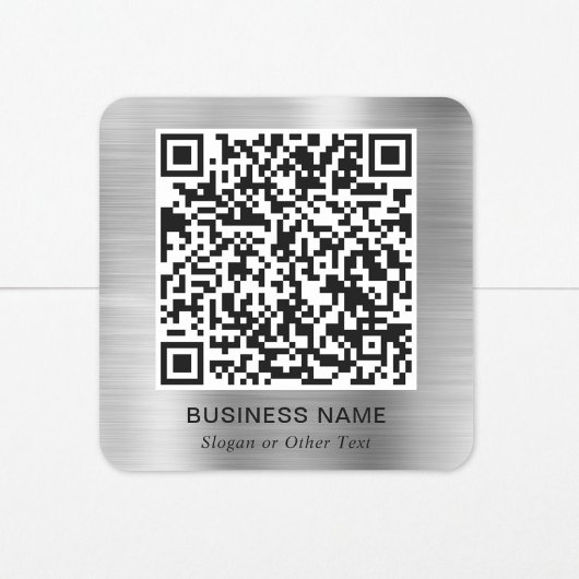Moderner Werbe-QR-Code Silber Quadratischer Aufkleber