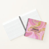 Moderner Wertvoll rosa Goldmarmorname - Notebook Notizblock (Innenseite)